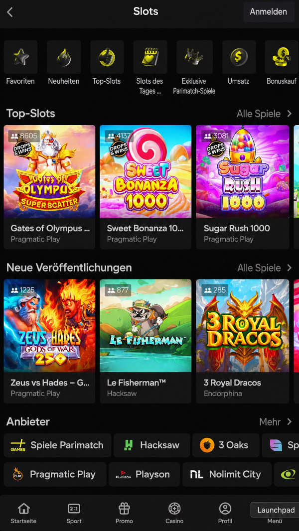 Bunte Online-Slots